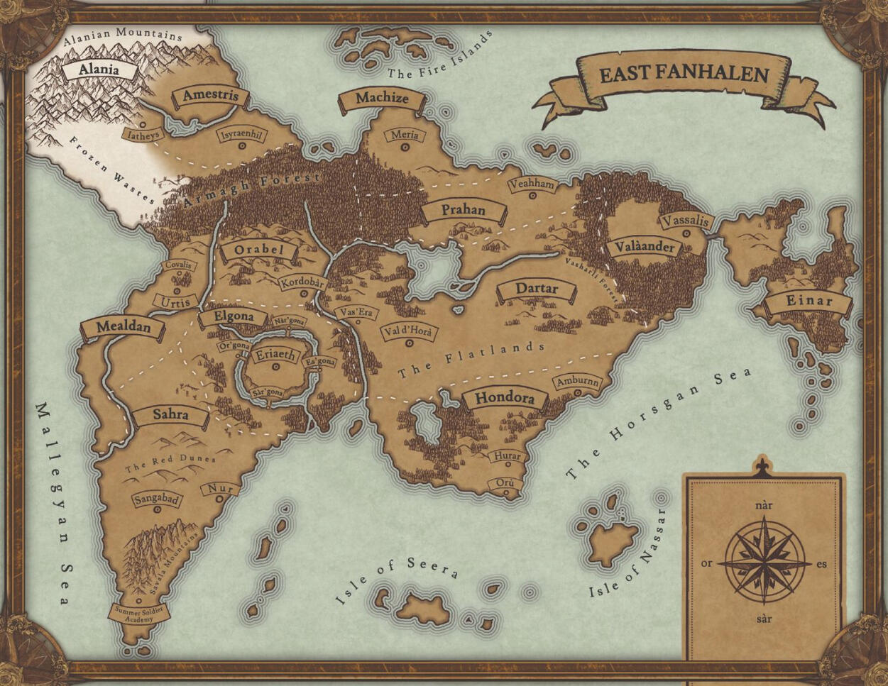 Map of Fanhalen Map of Fanhalen